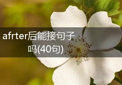 afrter后能接句子吗(40句)