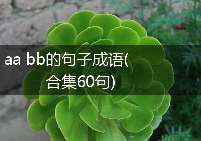 aa bb的句子成语(合集60句)