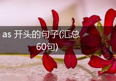 as 开头的句子(汇总60句)