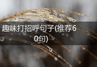 趣味打招呼句子(推荐60句)