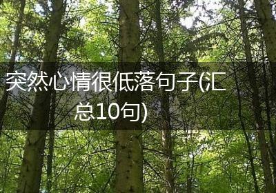 突然心情很低落句子(汇总10句)