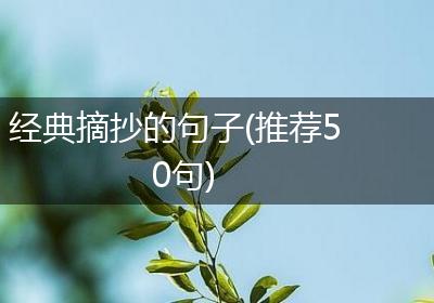 经典摘抄的句子(推荐50句)