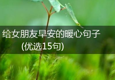 给女朋友早安的暖心句子(优选15句)