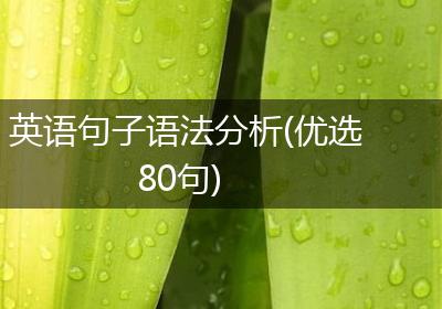 英语句子语法分析(优选80句)