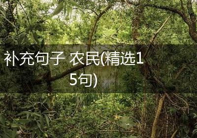补充句子 农民(精选15句)