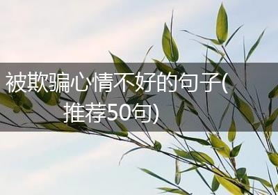 被欺骗心情不好的句子(推荐50句)