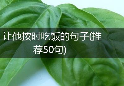 让他按时吃饭的句子(推荐50句)