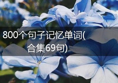 800个句子记忆单词(合集69句)