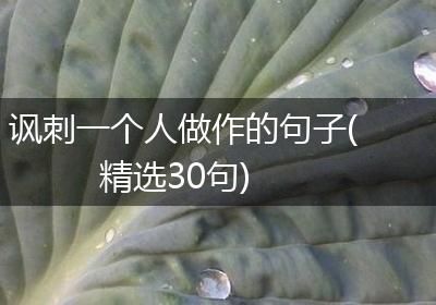 讽刺一个人做作的句子(精选30句)