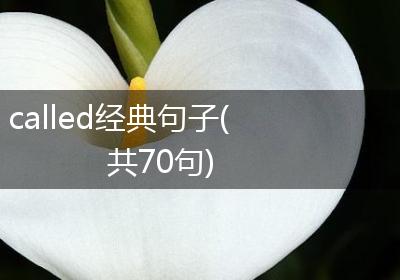 called经典句子(共70句)