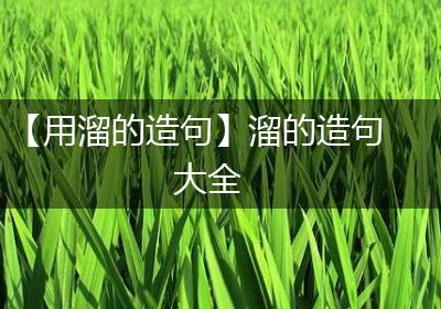 【用溜的造句】溜的造句大全