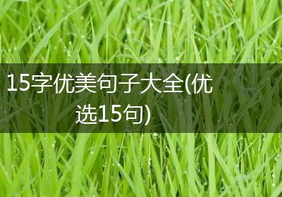 15字优美句子大全(优选15句)