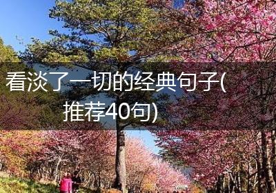 看淡了一切的经典句子(推荐40句)