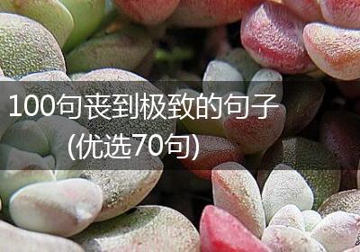100句丧到极致的句子(优选70句)