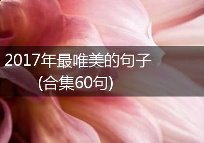 2017年最唯美的句子(合集60句)