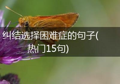 纠结选择困难症的句子(热门15句)