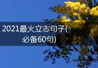 2021最火立志句子(必备60句)