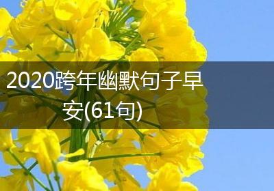 2020跨年幽默句子早安(61句)