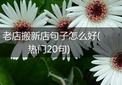 老店搬新店句子怎么好(热门20句)
