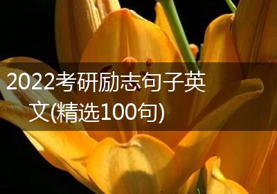 2022考研励志句子英文(精选100句)