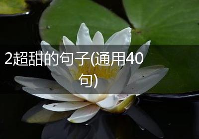 2超甜的句子(通用40句)