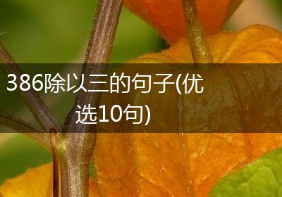 386除以三的句子(优选10句)