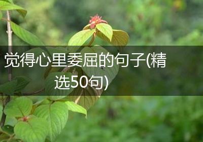 觉得心里委屈的句子(精选50句)