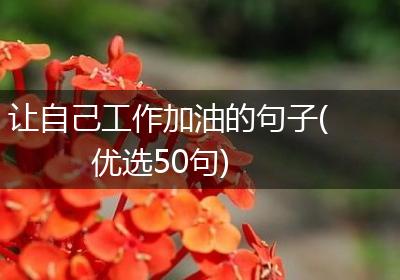 让自己工作加油的句子(优选50句)