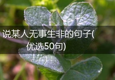 说某人无事生非的句子(优选50句)