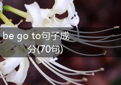 be go to句子成分(70句)