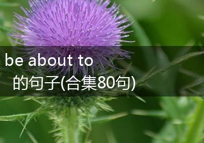 be about to的句子(合集80句)