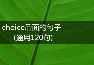 choice后面的句子(通用120句)