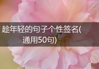 趁年轻的句子个性签名(通用50句)