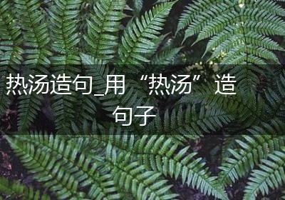 热汤造句_用“热汤”造句子