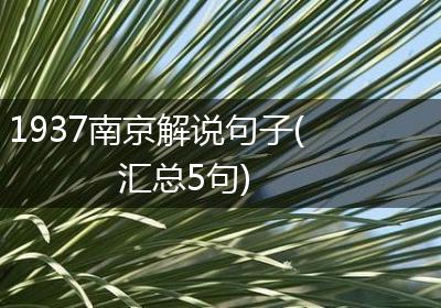 1937南京解说句子(汇总5句)