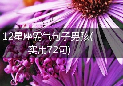 12星座霸气句子男孩(实用72句)