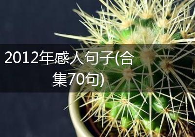 2012年感人句子(合集70句)