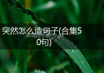突然怎么造句子(合集50句)
