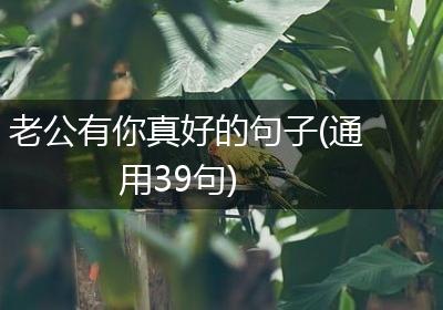 老公有你真好的句子(通用39句)