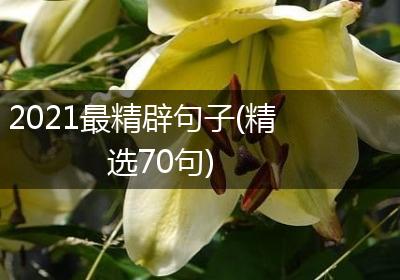 2021最精辟句子(精选70句)