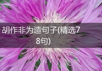 胡作非为造句子(精选78句)