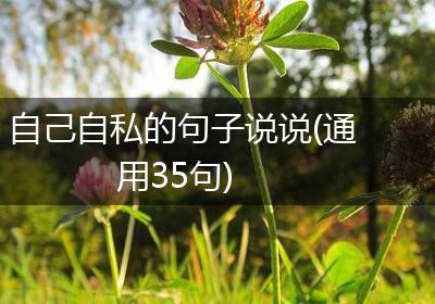 自己自私的句子说说(通用35句)
