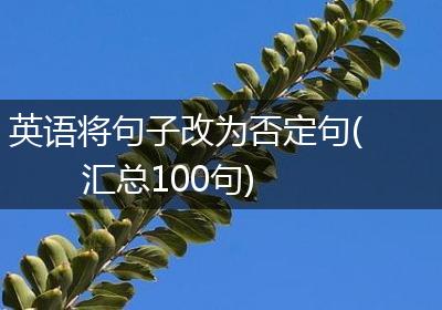 英语将句子改为否定句(汇总100句)