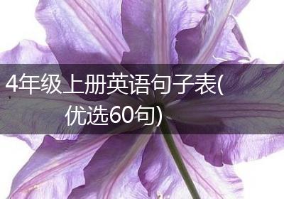 4年级上册英语句子表(优选60句)