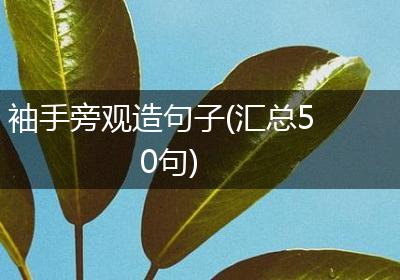 袖手旁观造句子(汇总50句)