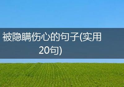 被隐瞒伤心的句子(实用20句)