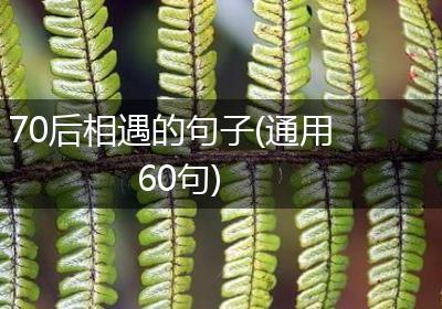 70后相遇的句子(通用60句)