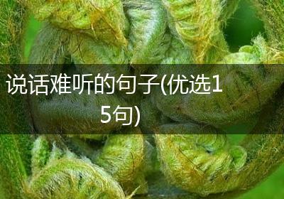 说话难听的句子(优选15句)
