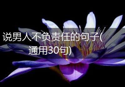 说男人不负责任的句子(通用30句)