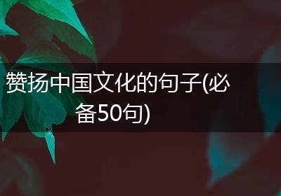 赞扬中国文化的句子(必备50句)